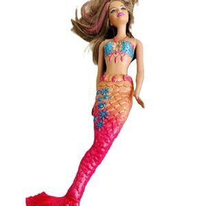 Beautiful Mermaid Mattel BARBIE 2011 Color Change Hair Fucsia Pink Tail 12"